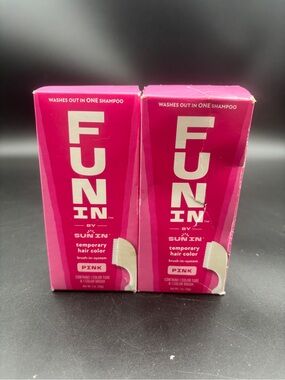 Fun In by Sun In Temporary Hair Color Brush-In System - PINK (Lot of 2) NEW